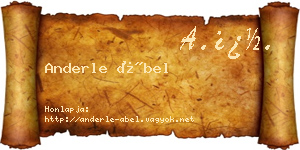 Anderle Ábel névjegykártya