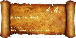 Anderle Ábel névjegykártya
