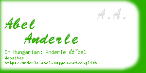 abel anderle business card